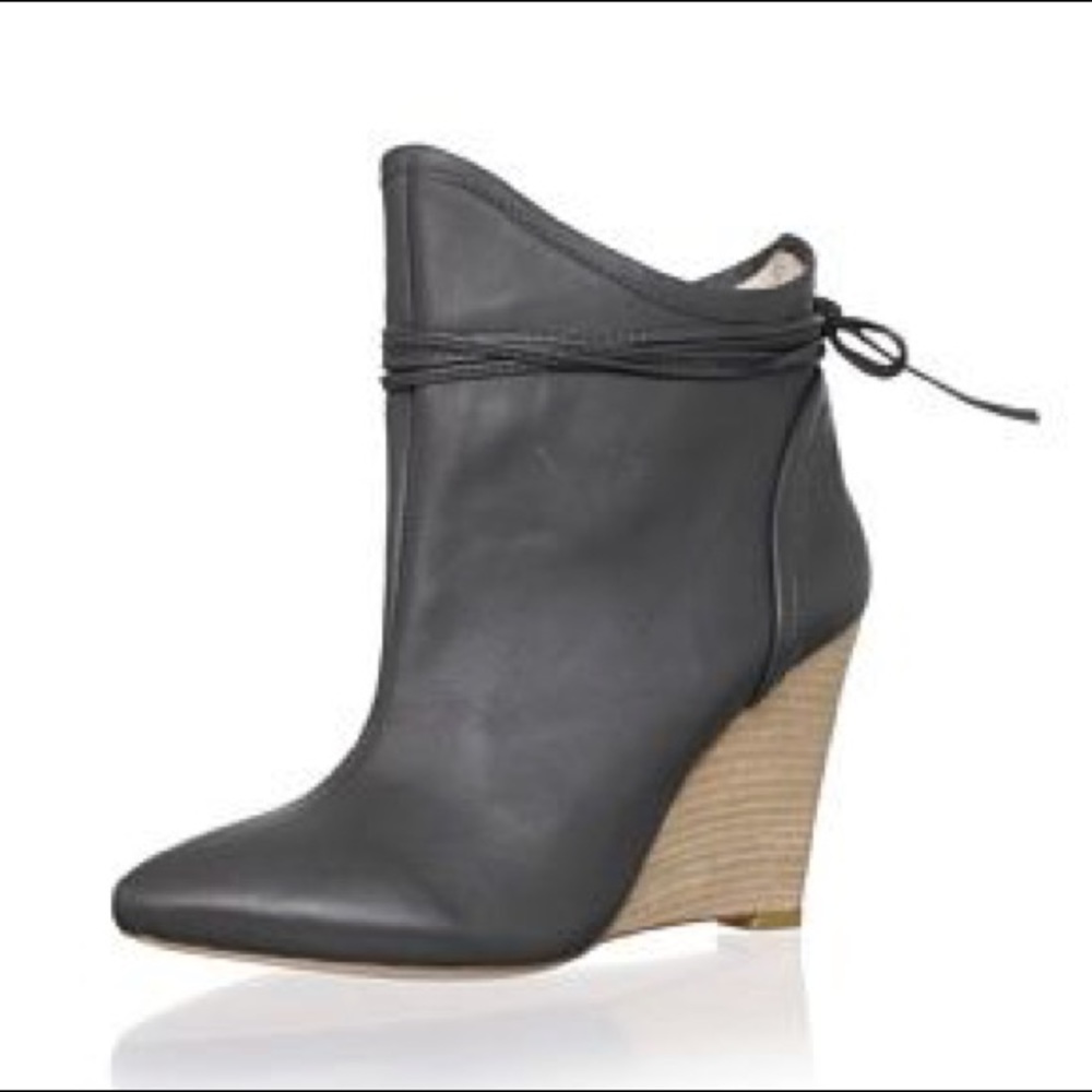SOLD - Plomo Camille Leather Wedge Bootie